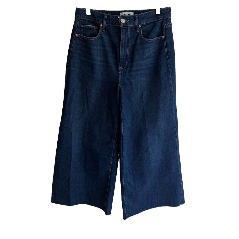 Paige Denim Frankie Wide Leg Crop Palazzo Jeans Gracie Lou Blue Size 29 Casual